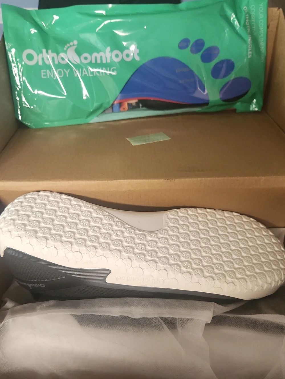 Orthocomfoot 11.5 W EU45 wide orthotic sneakers brand new in box zero drop